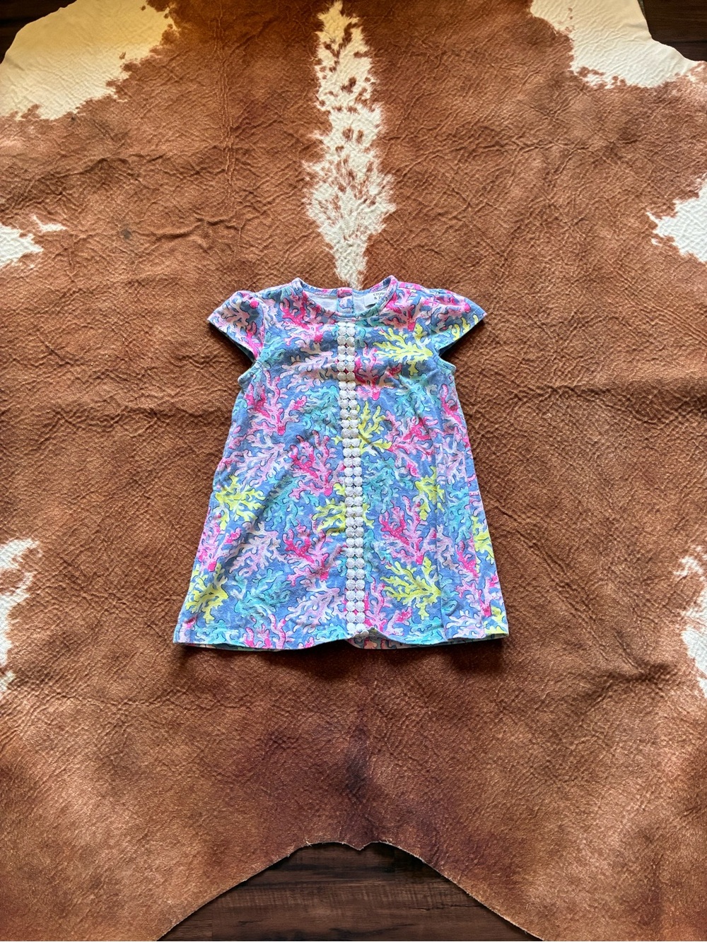 crown & ivy Multicolor Coral Reef Print Dress - Pink Blue Yellow